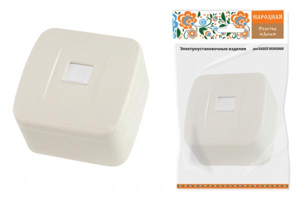 TDM  Народная  Дача  Слоновая Кость  Розетка компьютерная (RJ-45) открытой установки IP20,